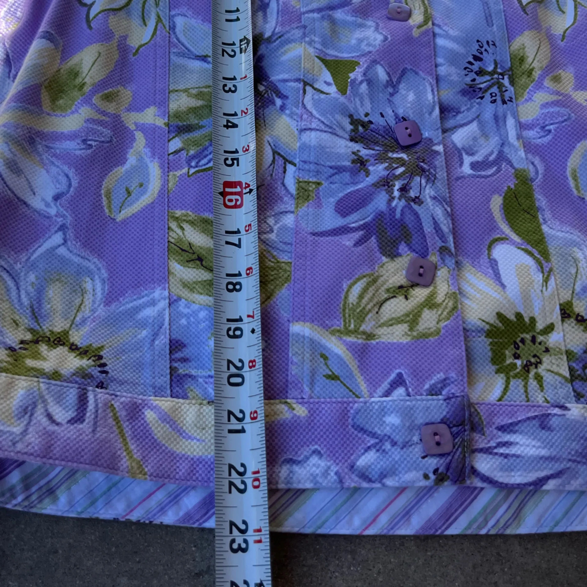 Vintage Coldwater Creek floral pastel print denim Women’s jacket Sz M - Image 7