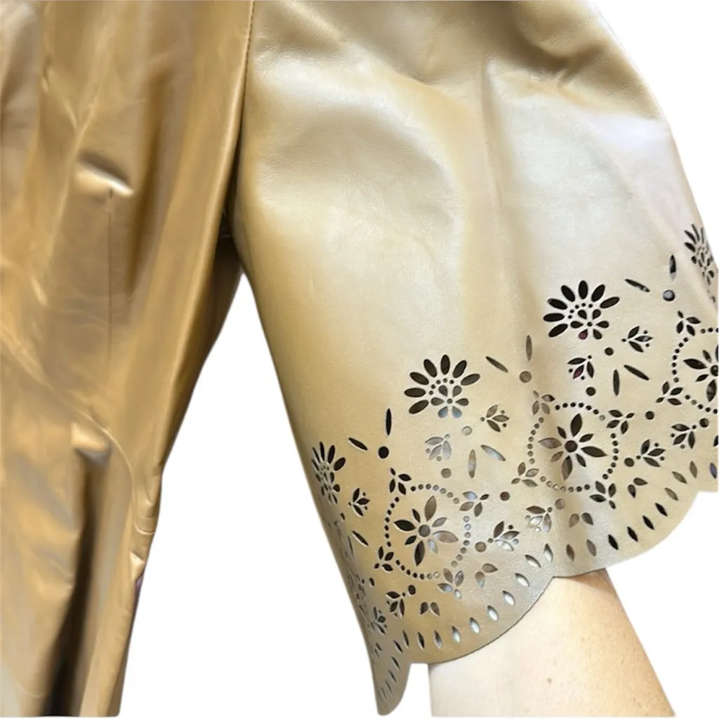 Pearl by Lela Rose Lamb brown Leather Mini Dress NEW Size 4 - Image 8