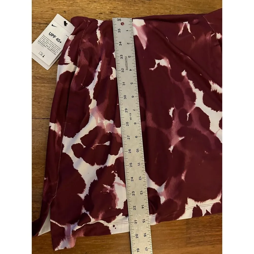 Nike Dri Fit Standard Fit Skirt Skort Maroon Tie Dye Pockets Xsmall UPF40 NEW - Image 8