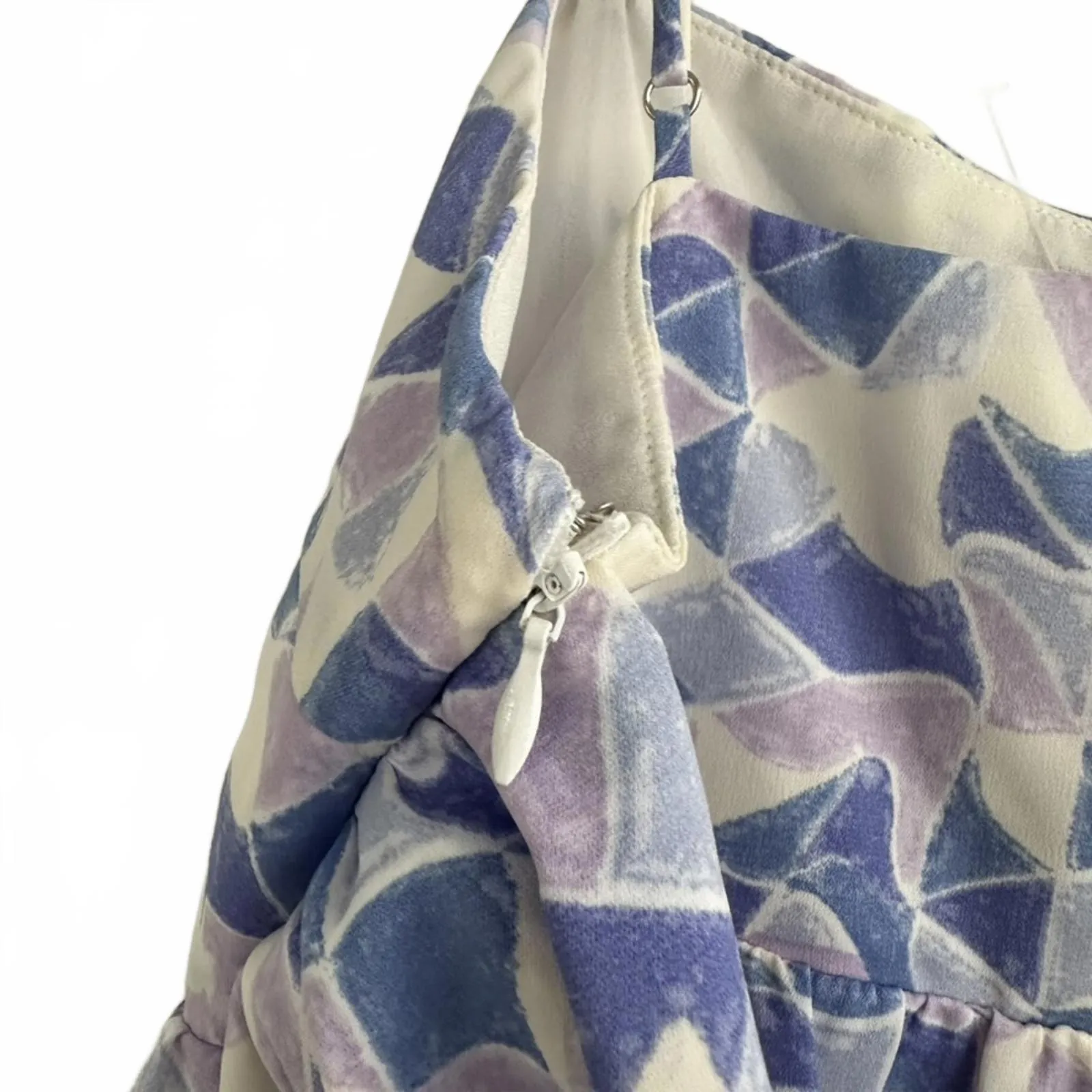 Lush Abstract Print Tier Dress XS Purple Blue White NWT XS - Image 6