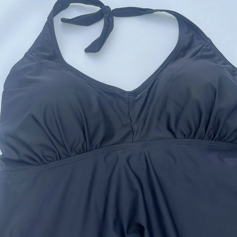 Love My Curves Handkerchief Swim top tunic padded cups plus size 20 black - Image 4