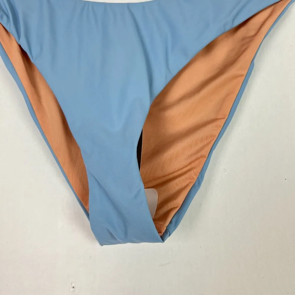 NWT J. Crew Curved-Waist Cheeky Bikini Bottom Blue Size Large L NEW - Image 4