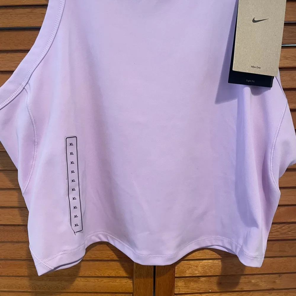 Nike Women’s One Fitted Dri-Fit Purple Cropped Tank Top Sz XL NWT - Image 3