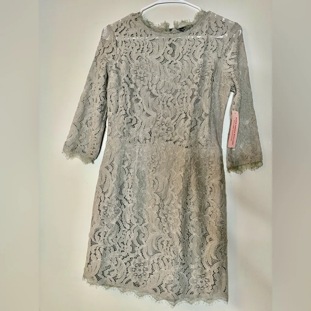 Vici Gray Sheath Dress with Bateau Neckline and 3/4 Sleeves - Image 4