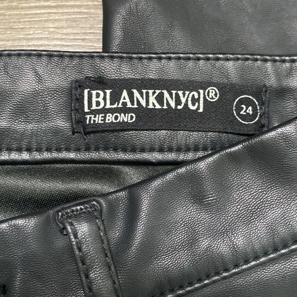 Blank‎ NYC The Bond Faux Leather Mid Rise Skinny Pants Size 24 - Image 5