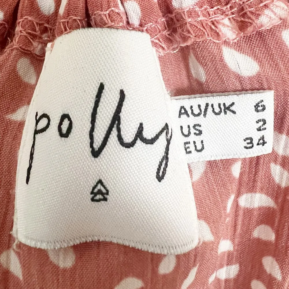 Princess Polly The Coopers Mauve Pink Polka Dot Mini Dress Size 2 - Image 7