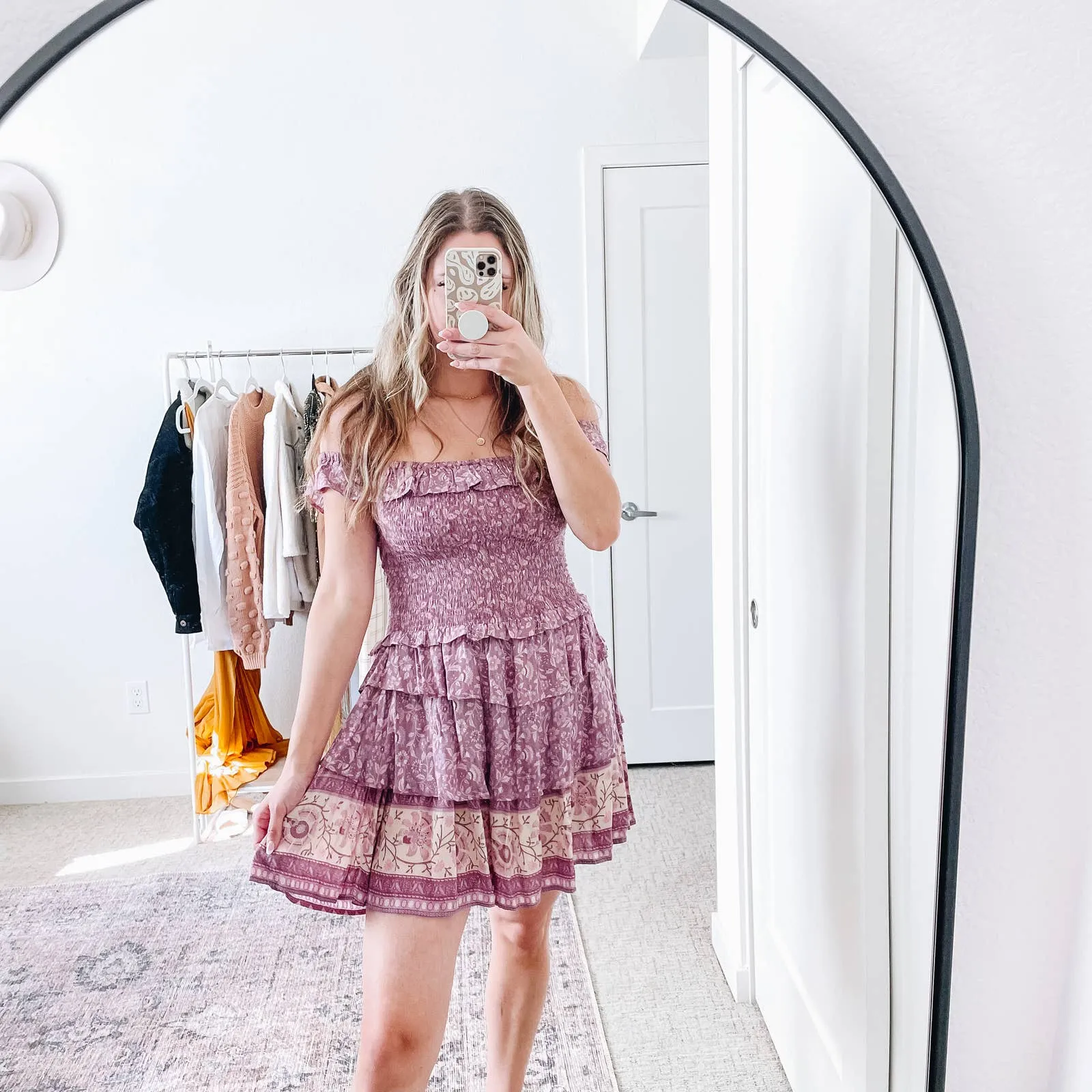 SPELL & THE GYPSY Purple Floral Dahlia Mini Dress Size XS - Image 6