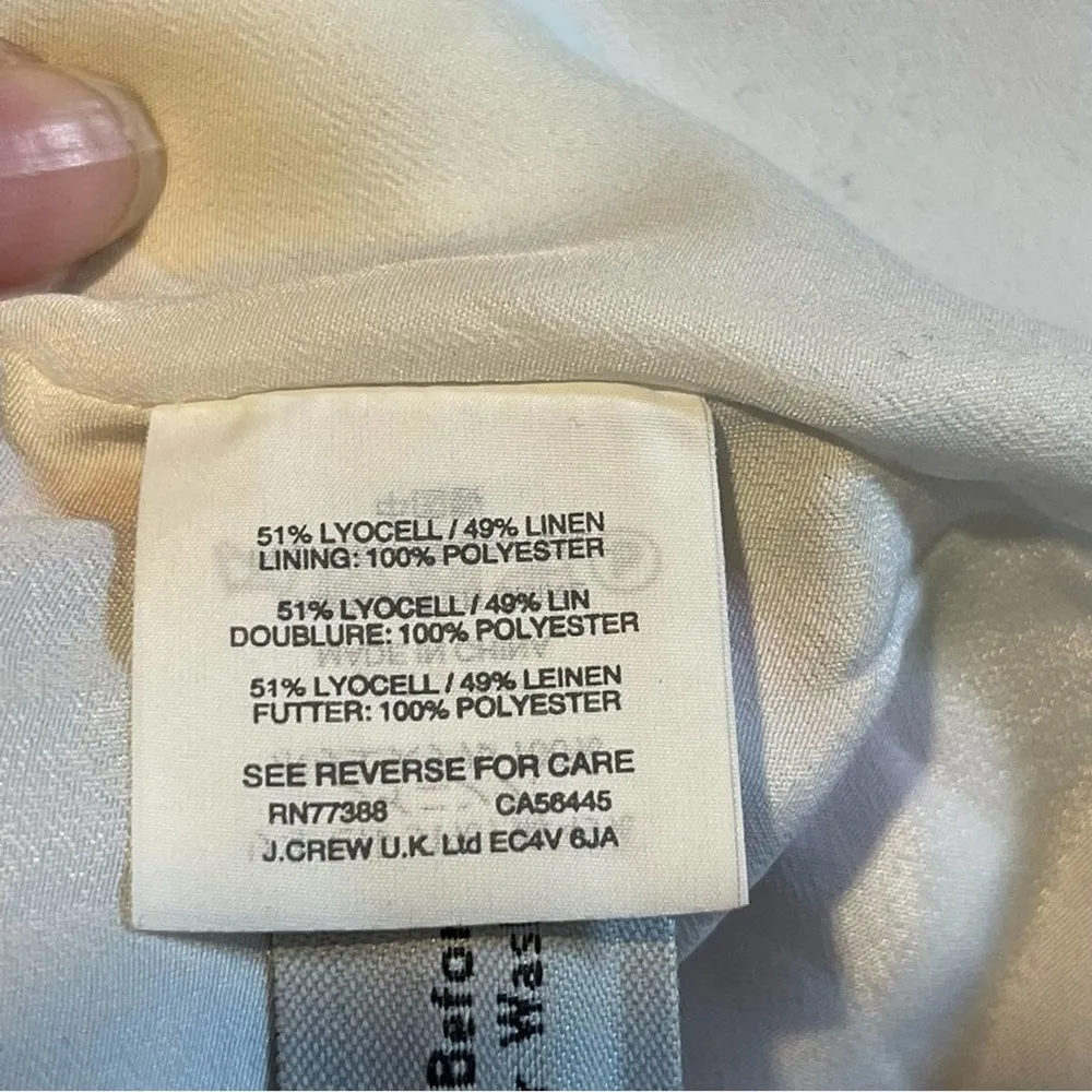 J.Crew A-line Dress Morning Flower Floral White Linen Summer Midi Dress Size 00 - Image 14