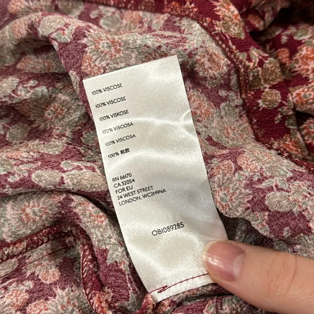 Free People Provence Bordeaux Floral Mini Dress size S - Image 11