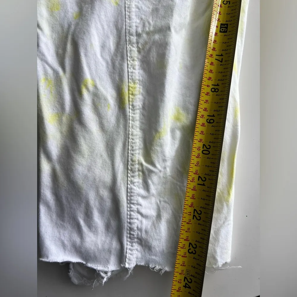 Wearables XCVI White Yellow Ruched Pants Raw hem Elastic waist XL - Image 6