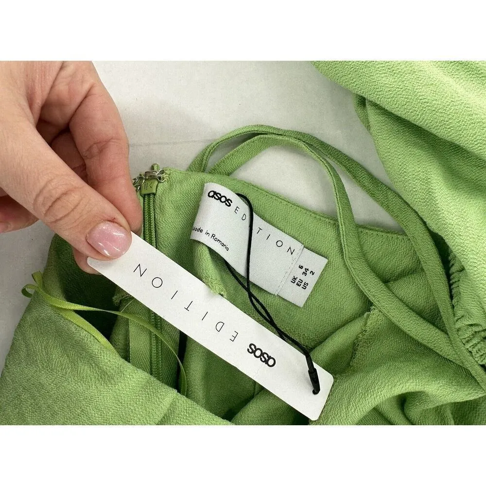 ASOS Edition Cut Out Dress Midi Size US 2 Green Vacation Beach Party Sexy NWT​​ - Image 5