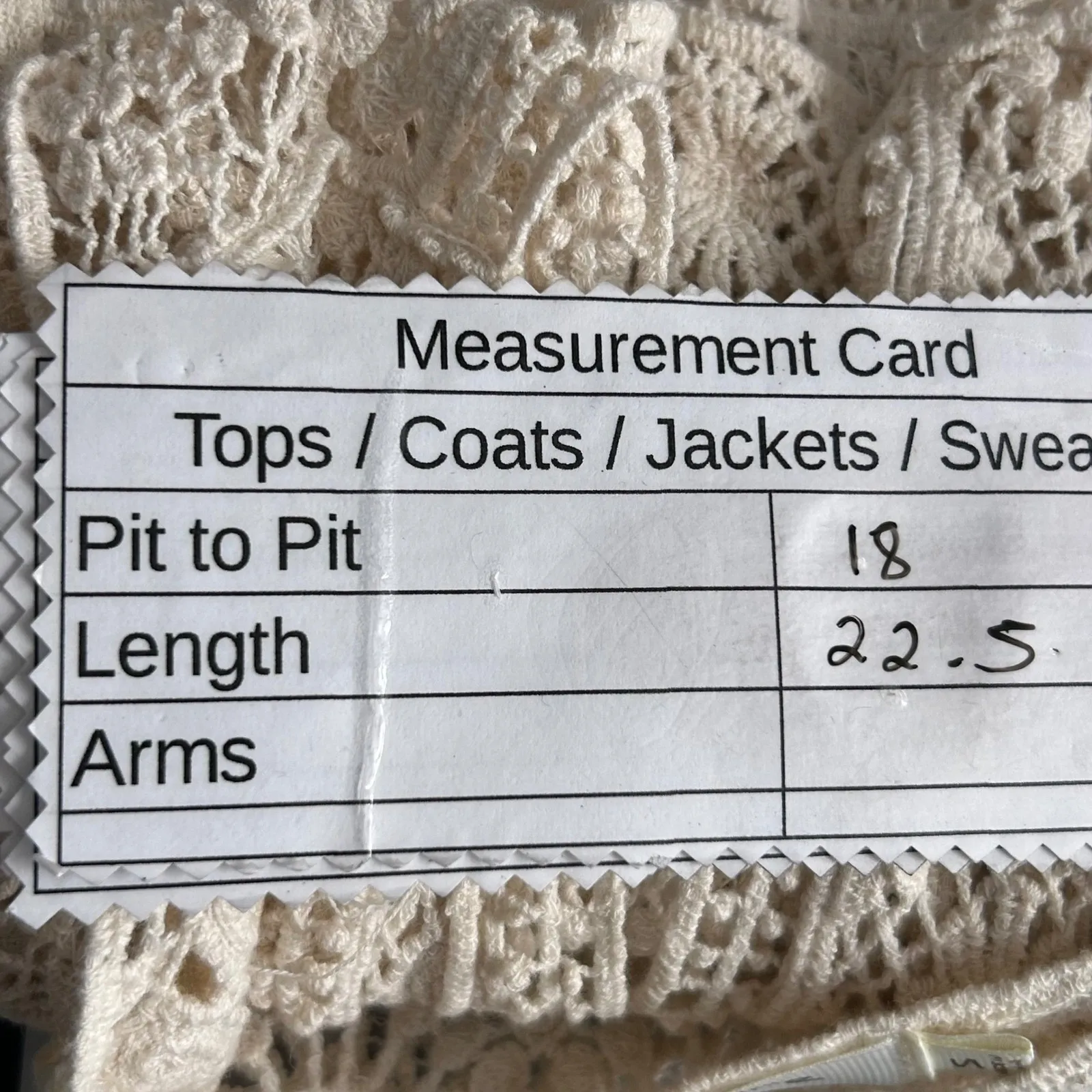 Crochet Lace Top Cream Small - Image 8