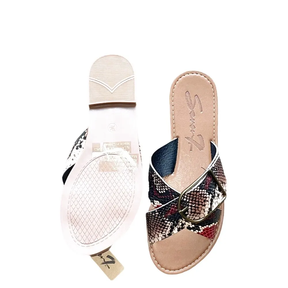 Seven7 NWT  Jonah Slide Sandals Buckle Snake Print - Image 3