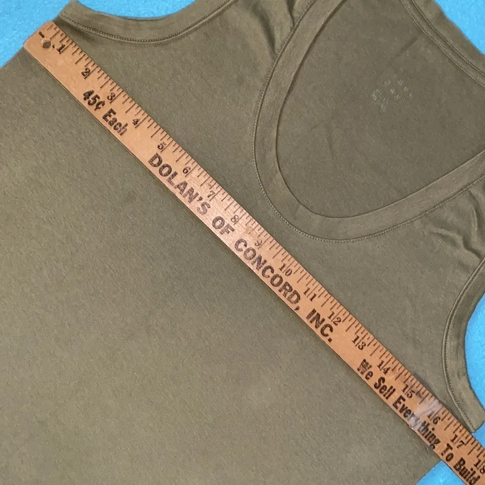 A NEW DAY scoop neck olive green tank top soft and stretchy NEW size XL - Image 7