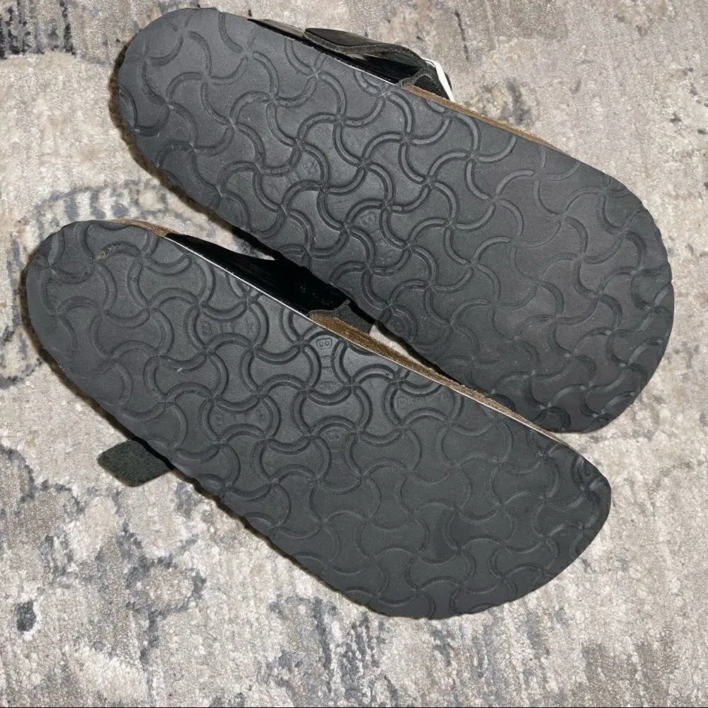Birkenstock Gizeh Black Patent Birko Flor Thong Sandals Sz 37 US Sz 6-6.5 - Image 9