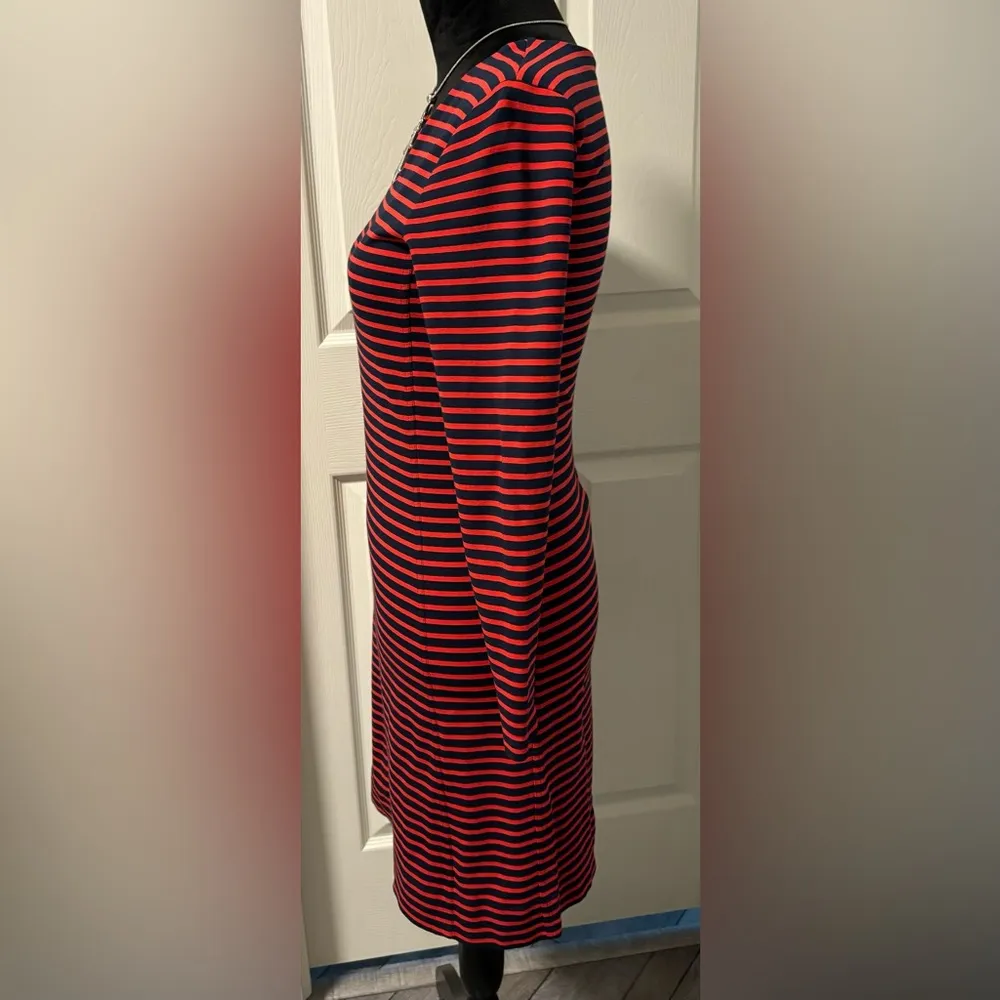 Madewell Sorbonne Red and Blue Striped Knit Dress - Image 4