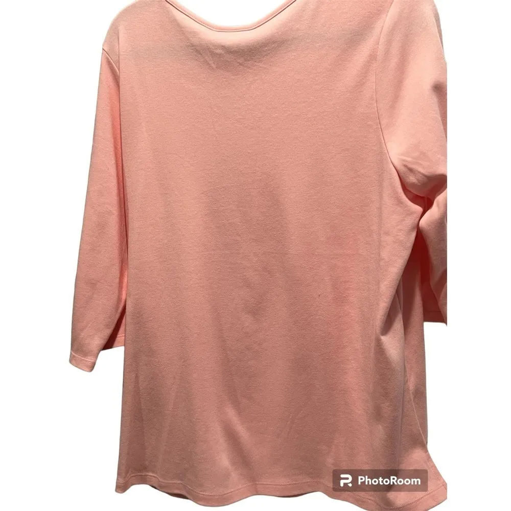 ￼ ladies Quaker factory, one XL pink with rhinestones top - Image 2