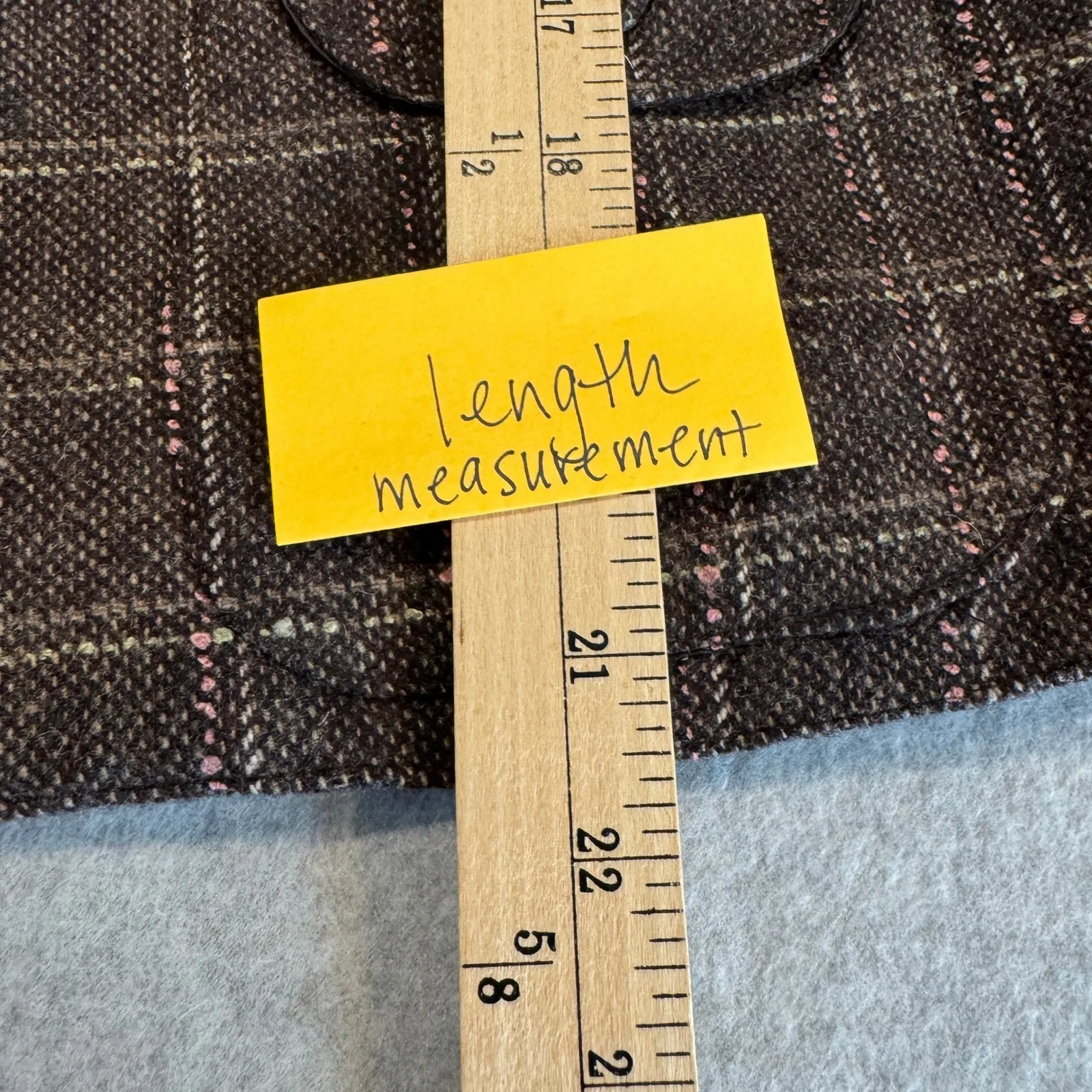 Vintage Y2K Maurices Tweed Preppy Jacket Womens M Brown Plaid Wool Blend Pockets - Image 14