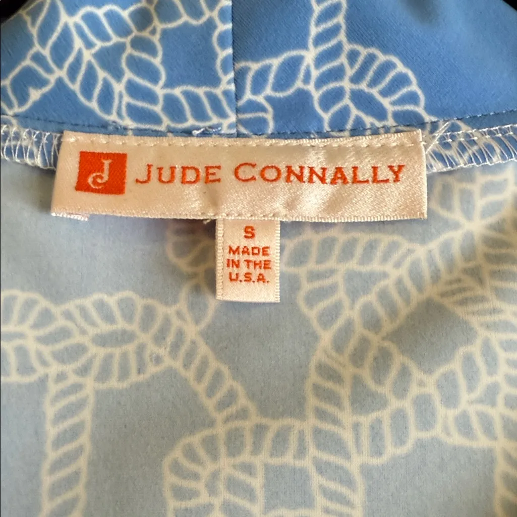 NWOT Jude Connally Sky Blue and White Patterned Mini Dress - Image 3