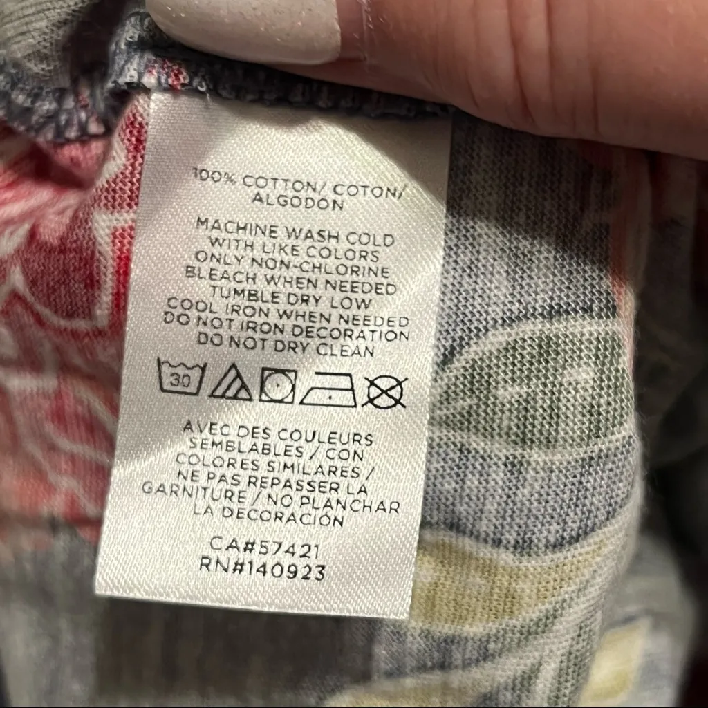 Loft Womens Size Small Blue Pink Floral Short Sleeve Cotton Crewneck‎ Shirt NEW - Image 3