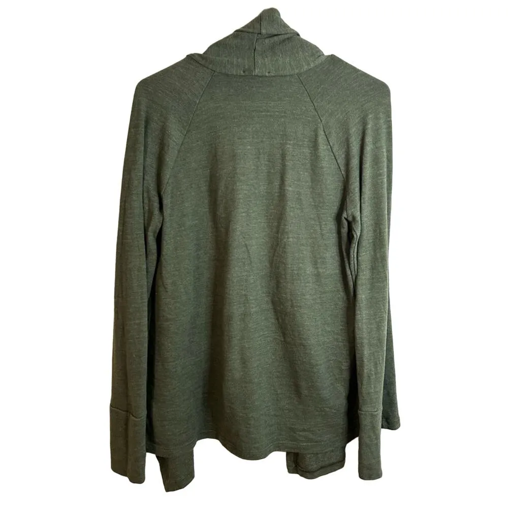Splendid Green Heather Overlap Open Front Cardigan size XS cotton blend - Image 2