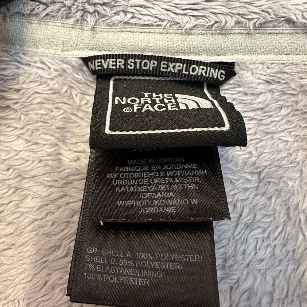 The North Face Fuzzy Fleece Full Zip Womens XS Gray Pink Breast Cancer Awareness - Image 5