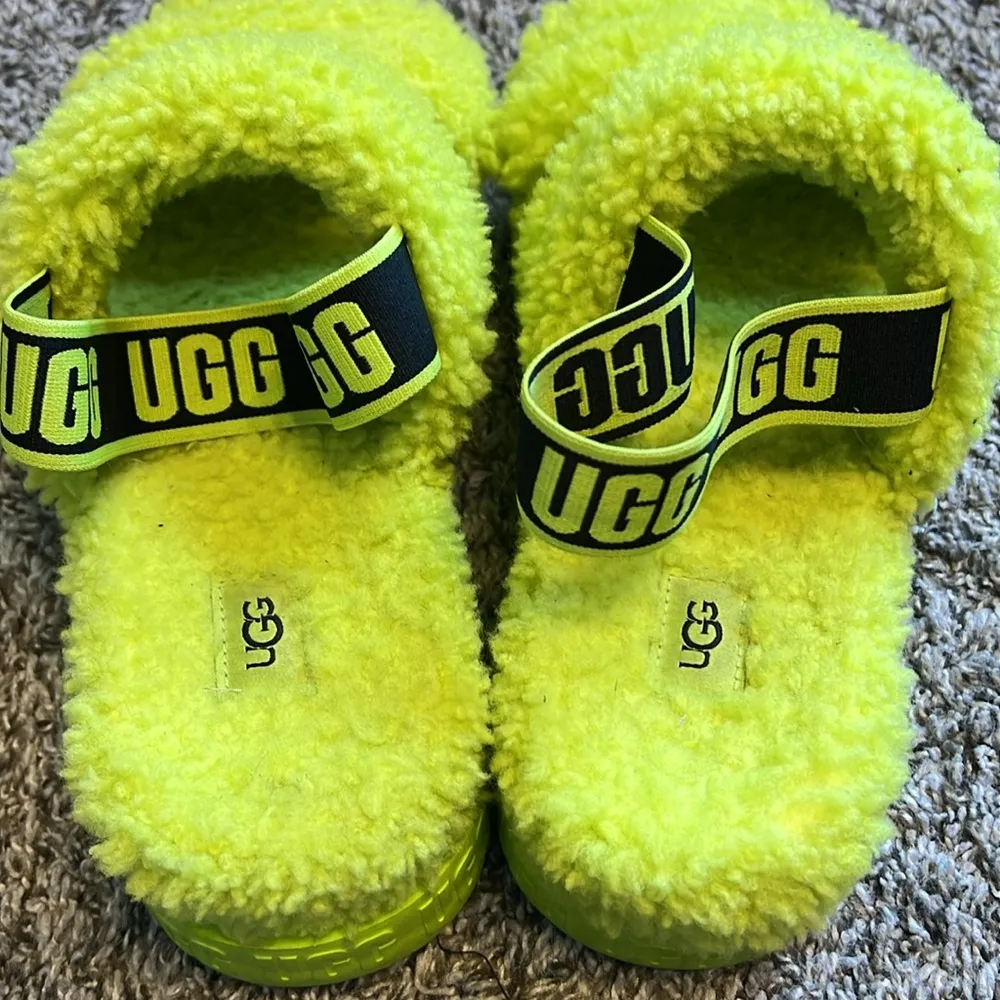 UGG Oh Fluffita Shearling Slingback Sandal/Slipper Women’s Size 11 in Key Lime - Image 3