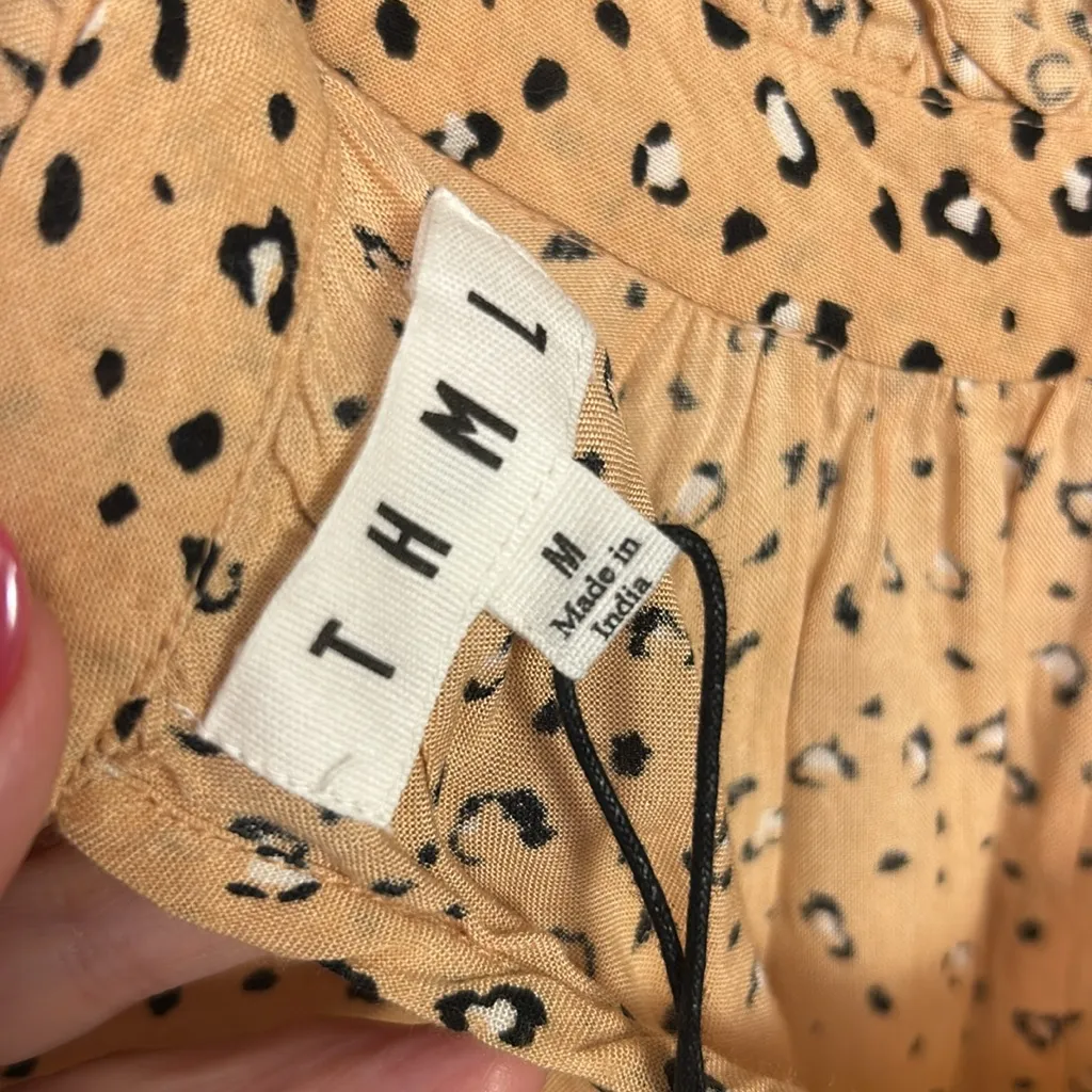 THML New mob wife leopard print ruffle sleeve Cora top size Small old money - Image 6