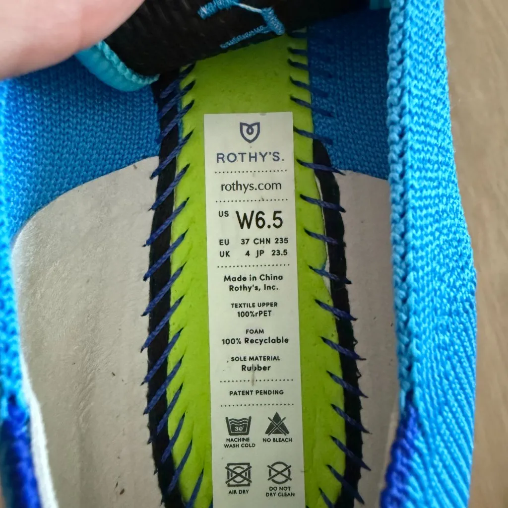 Rothy’s The Point Flats Bright Aqua Blue Size 6.5 - Image 5