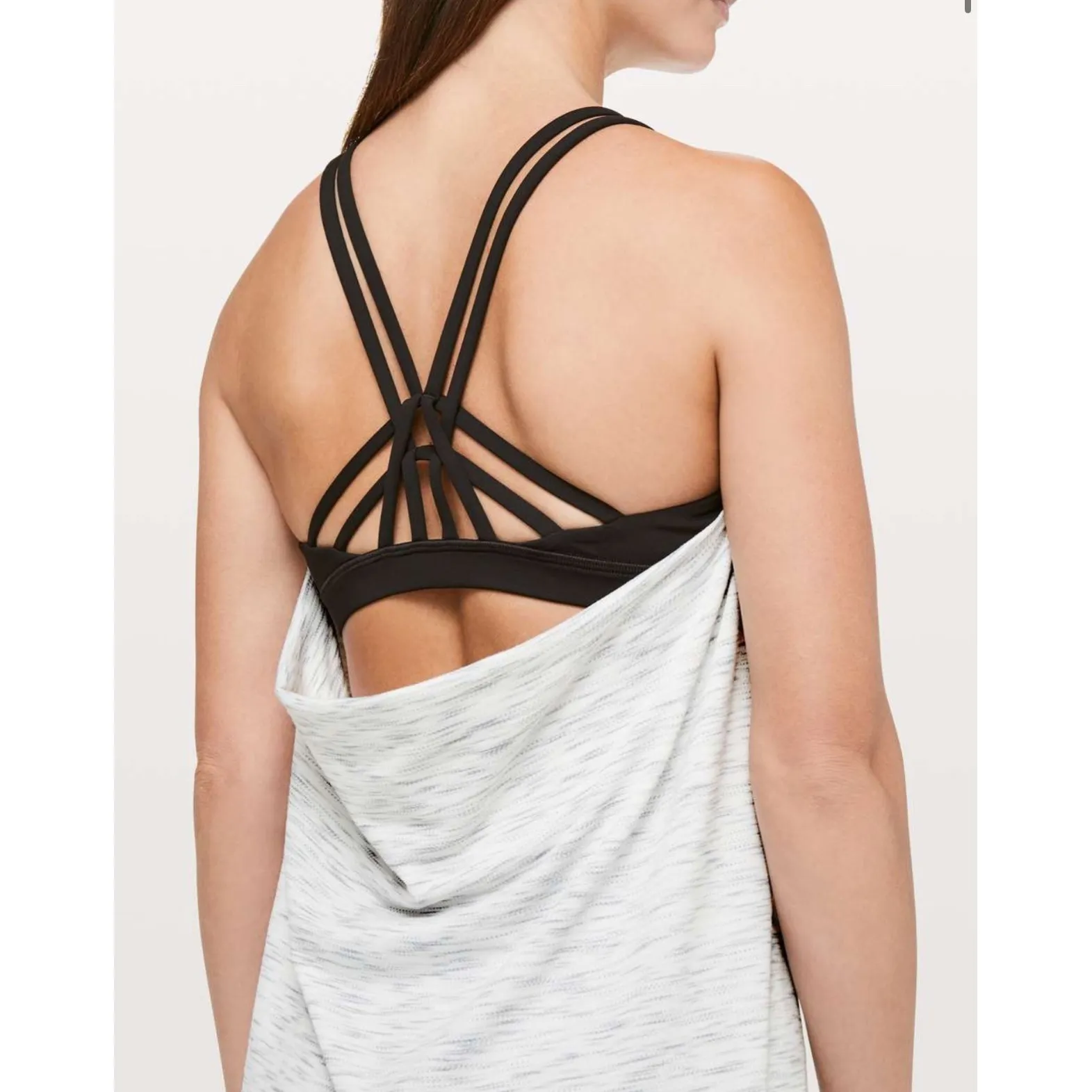 Lululemon Moment to Movement 2-in-1 Tank Size 6 Gray‎ Black Built-In Bra Yoga - Image 2