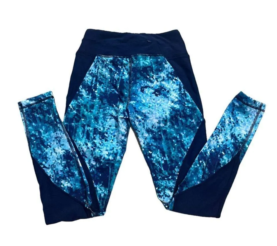 Pink Lotus Exercise Leggings Midnight Run in Crystal Blue Womens Size XS - Image 5