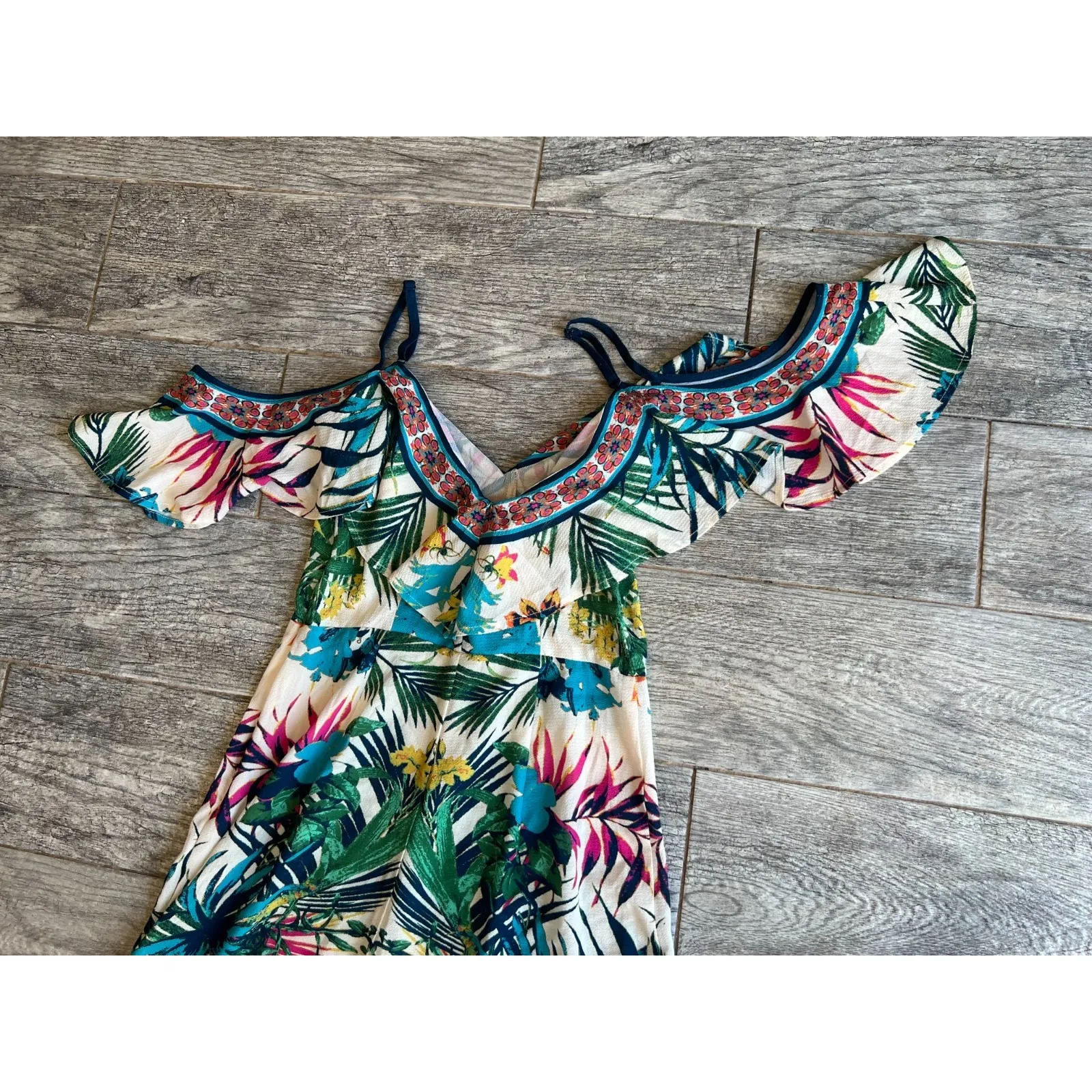 Flying Tomato Wide Leg Jumpsuit Romper One Piece‎ Jumper XS Extra Small Floral - Image 6