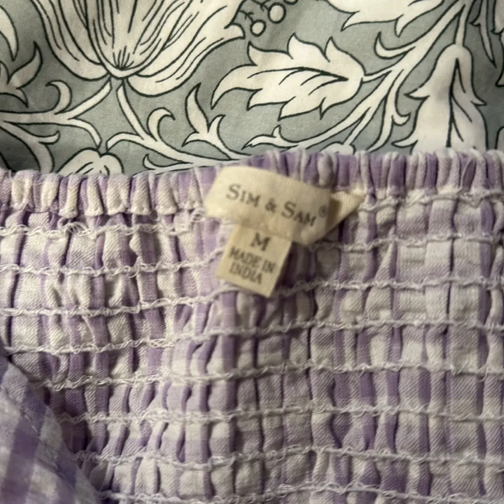 Sim & Sam Gingham Puff Sleeve Top - Image 2