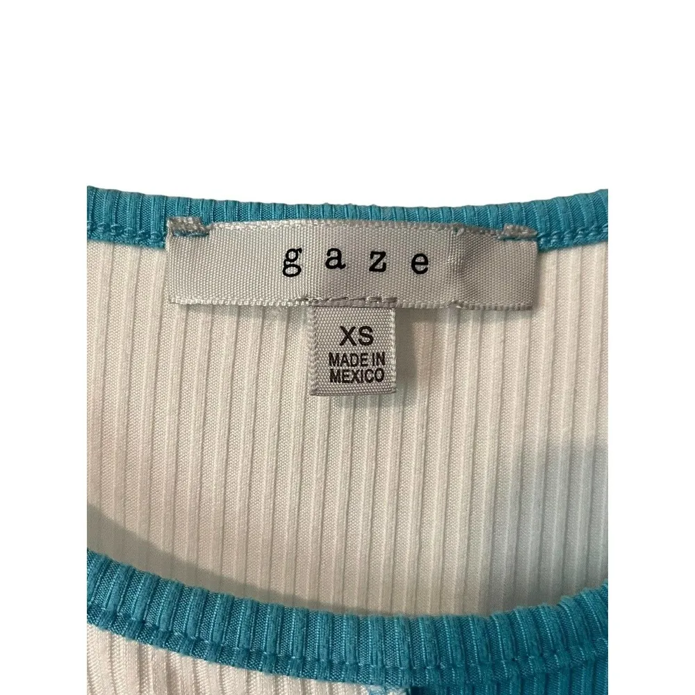 Gaze Women's Ribbed ￼ Tank Top Cami Size XS Cropped Color Block Y2K - Image 4