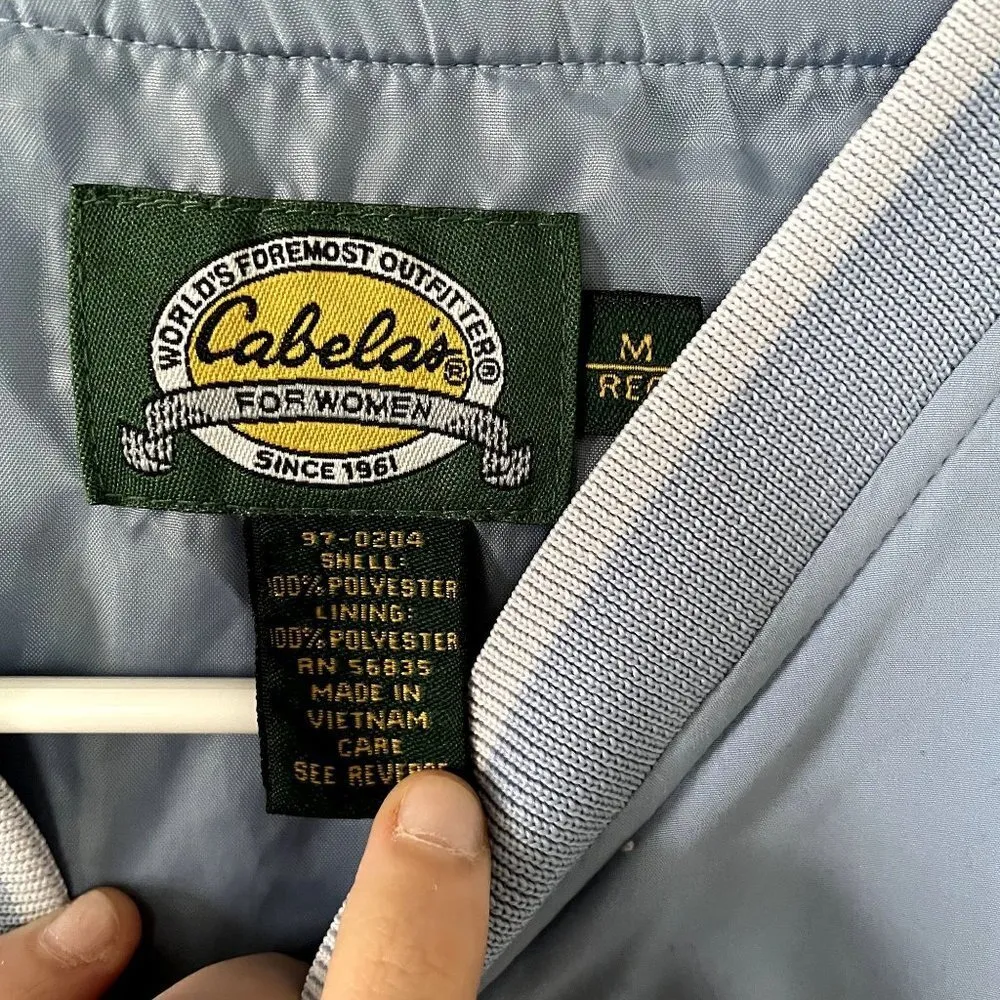 Cabelas vintage for women blue v-neck golf casual pockets waterproof windbreaker - Image 4