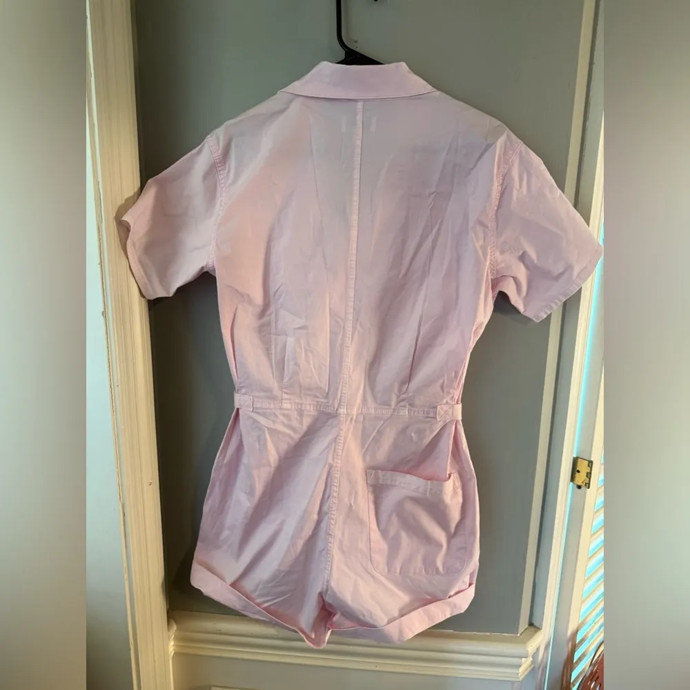 Pistola Light Pink Button-Up Romper Small - Image 2