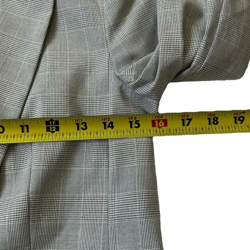 H&M Gray Plaid Lined Collared Blazer w/ Pockets Women Size 4 NWT | 28-11 - Image 8