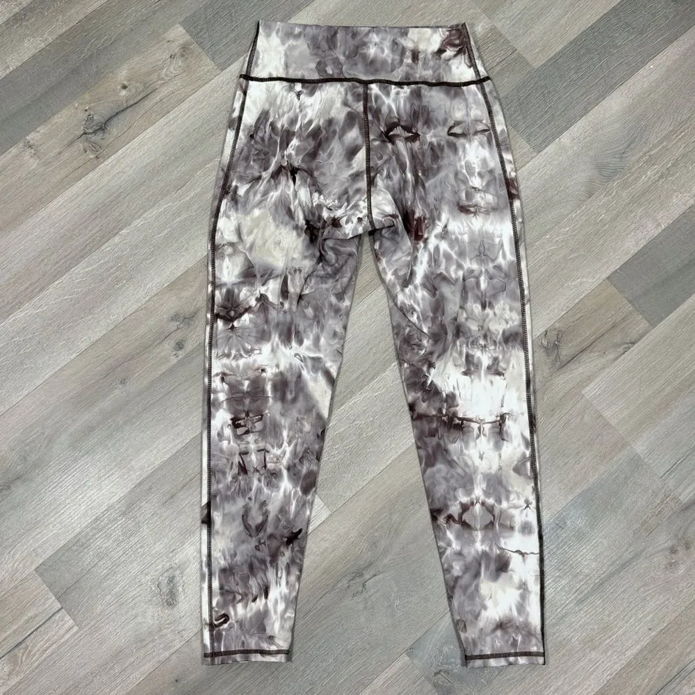 Gymshark Elevate Marble‎ Tie Dye Leggings Grey White Large - Image 3