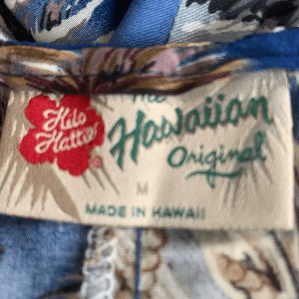 Vintage Hilo Hattie Blue White Sleeveless Hawaiian Wrap Dress Made In Hawaii Size M - Image 7