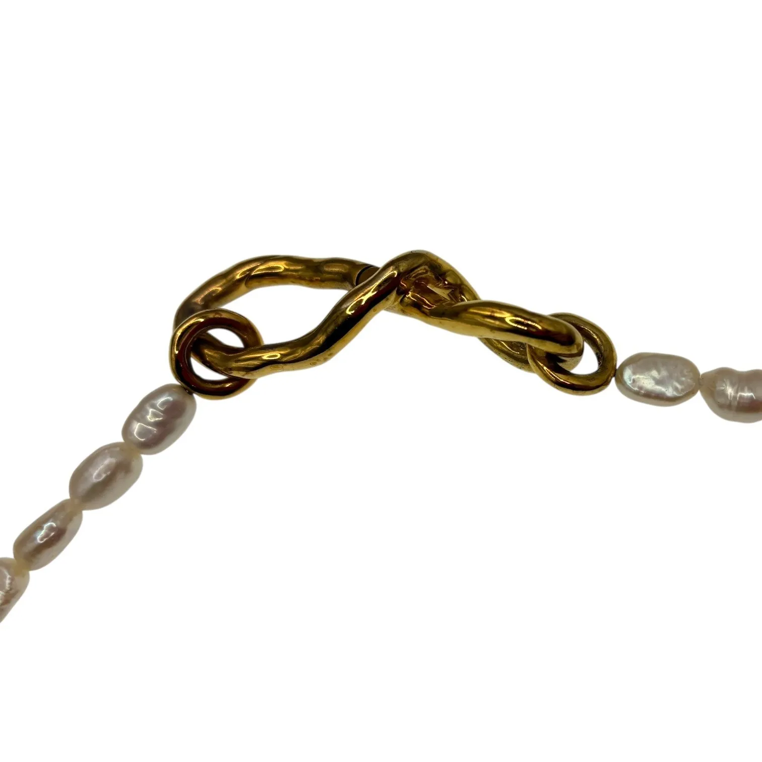 Missoma Baroque Freshwater Pearl Molten Knot Necklace - Image 4