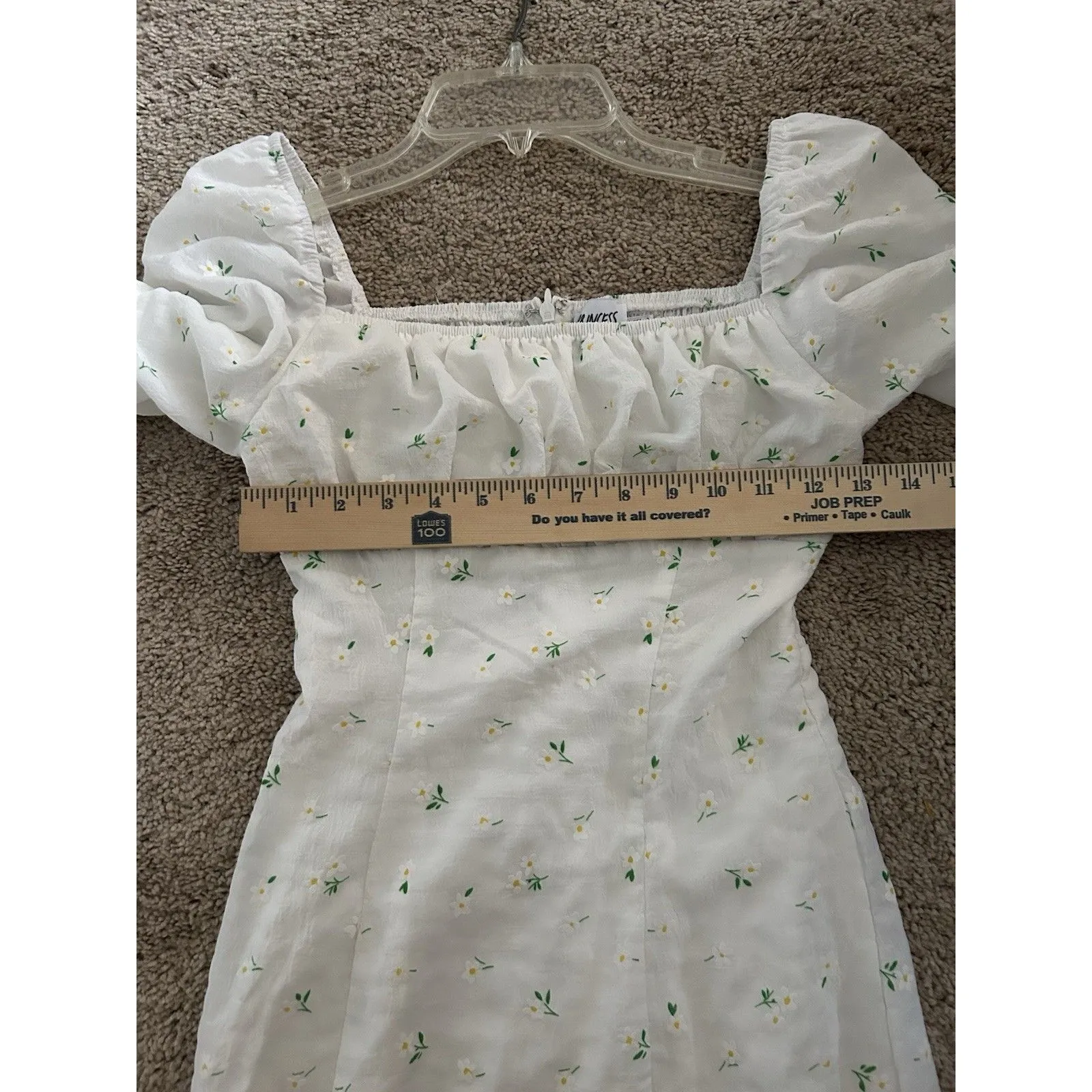 Princess Polly White Floral Long Sleeve Mini Dress Size US 0 Summer Party - Image 9