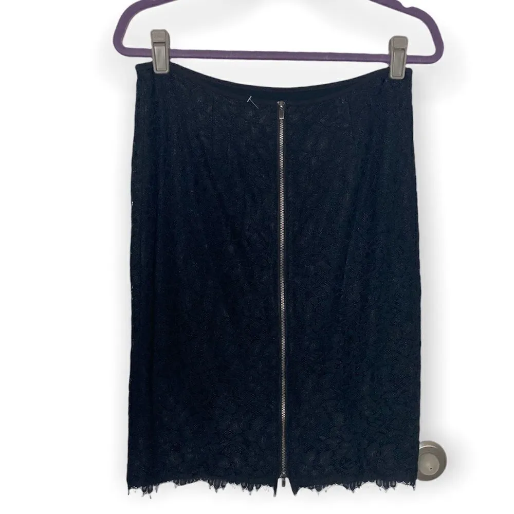 Diane Von Furstenberg SZ 10 Scotia Black Lace Pencil Skirt - Image 5