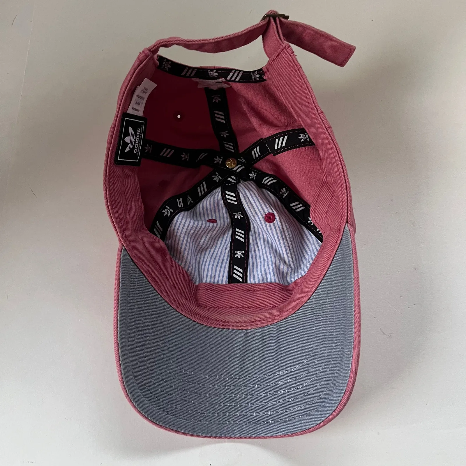 Adidas Trefoil Logo Dad Hat OS  Y2K Festival Sporty Pink Embroider Baseball Cap - Image 7