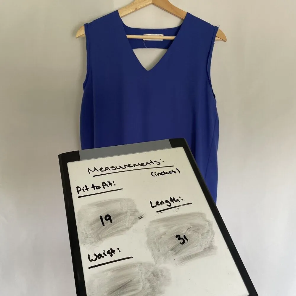 Dahlya royal blue sleeveless sheath v - Image 2