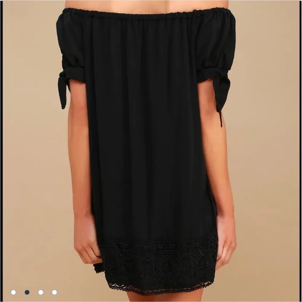 Lulu's Moment In The Sun Black Lace Off-the-shoulder Dress - Image 5