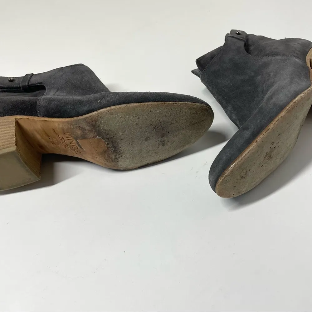 Vince Harriet Suede Gray Limestone Booties Size 7M - Image 3