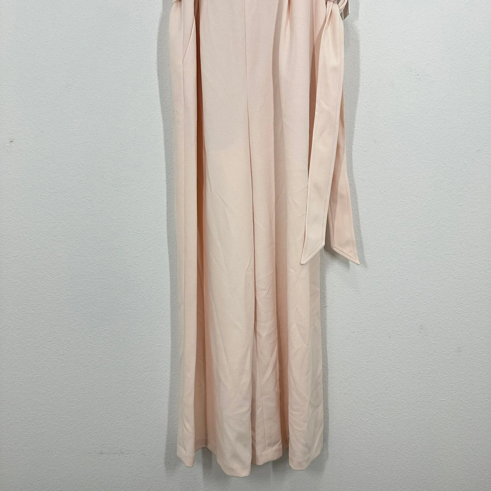 Calvin Klein Women's Blush Pink Ruffle V Neck Wide Leg Cropped Jumpsuit Size 6 - Image 5