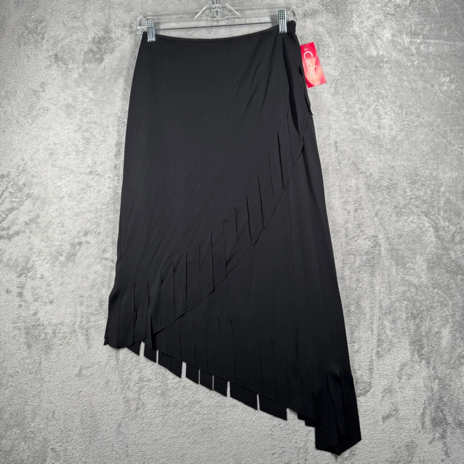Vintage Cachet Skirt Womens 6 Black Fringe‎ Asymmetrical 90s Y2K Goth Whimsigoth - Image 2