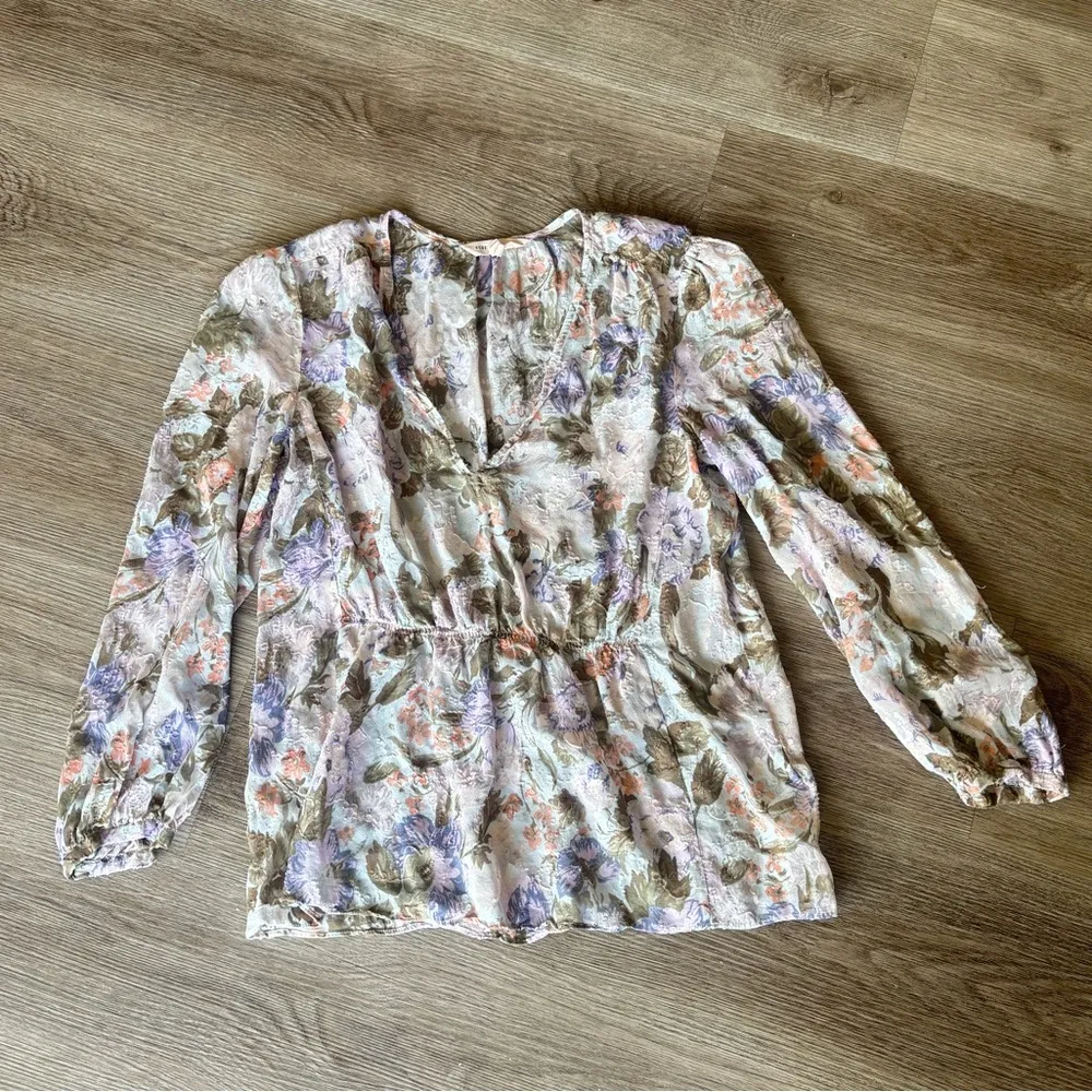 Rebecca Taylor Silk & Cotton Floral Penelope Top - Image 5