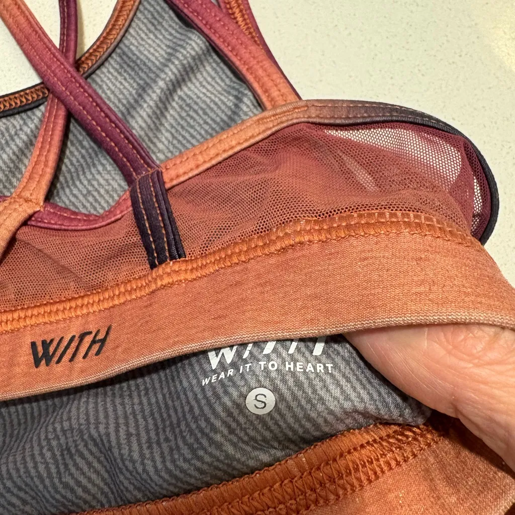 Peloton Gradient Sports Bra - Burgundy Orange Ombre size small. - Image 4
